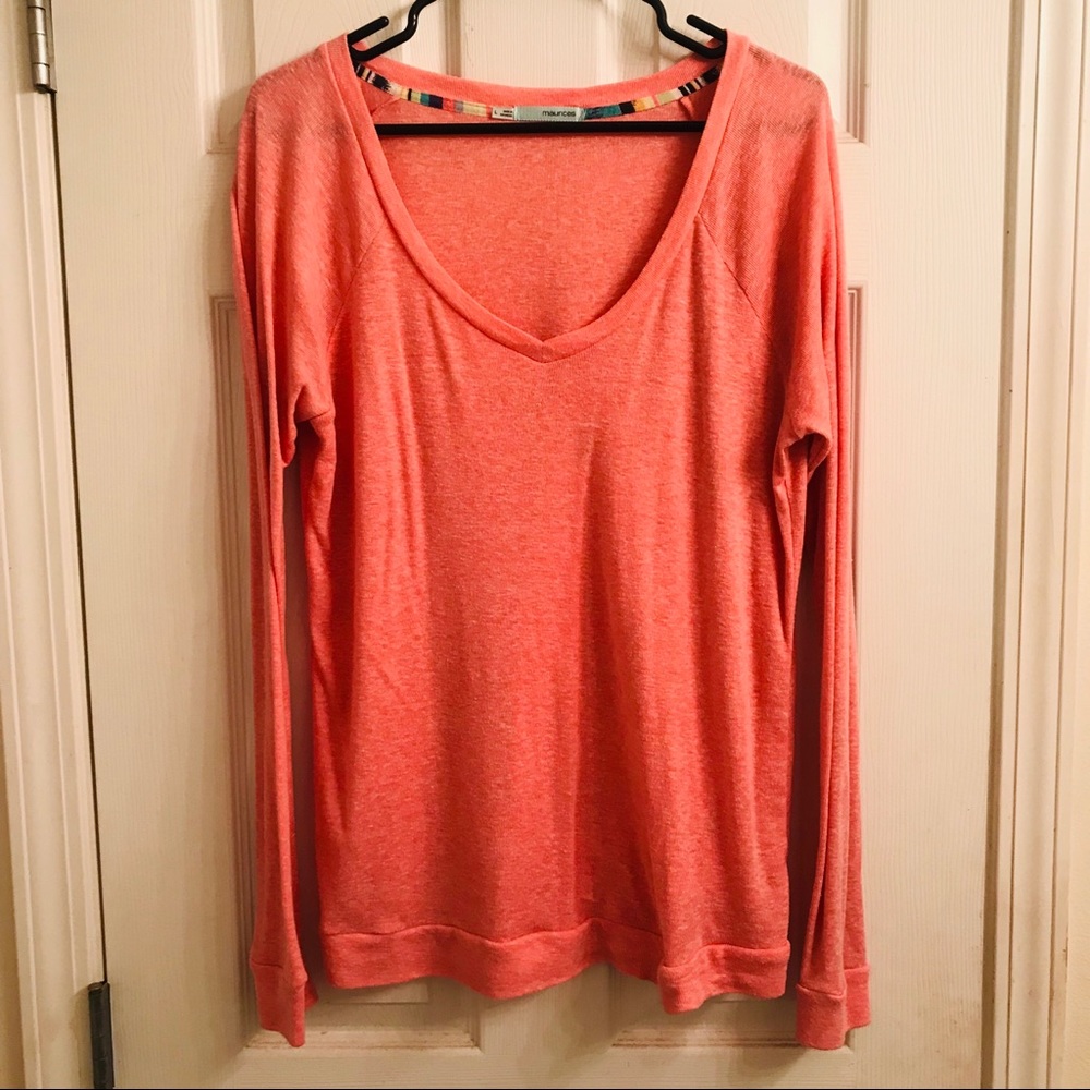 Maurices Coral Long Sleeve Sweater EUC